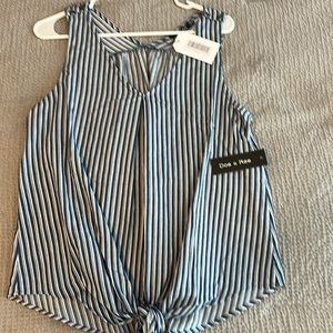 Blue and White Stripped Tank Top size M